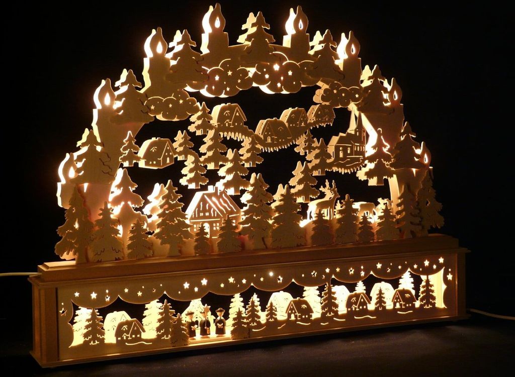 Original Erzgebirgischer Marken Schwibbogen Lichterbogen 70 x 53 cmK70-1_37