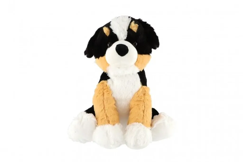 Peluche Chiot Tricolore 38cm - Finition Premium Noir Brun et Blanc - 2