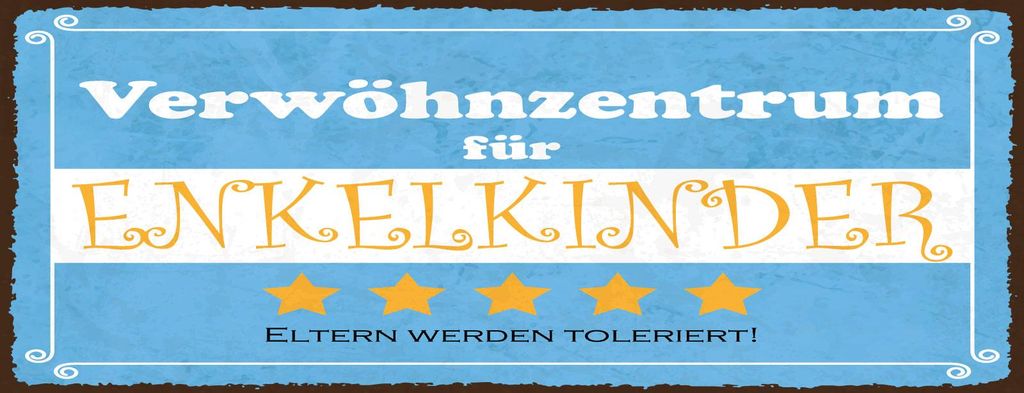 vianmo Blechschild 10x27 cm Verwöhnzentrum für Enkelkinder