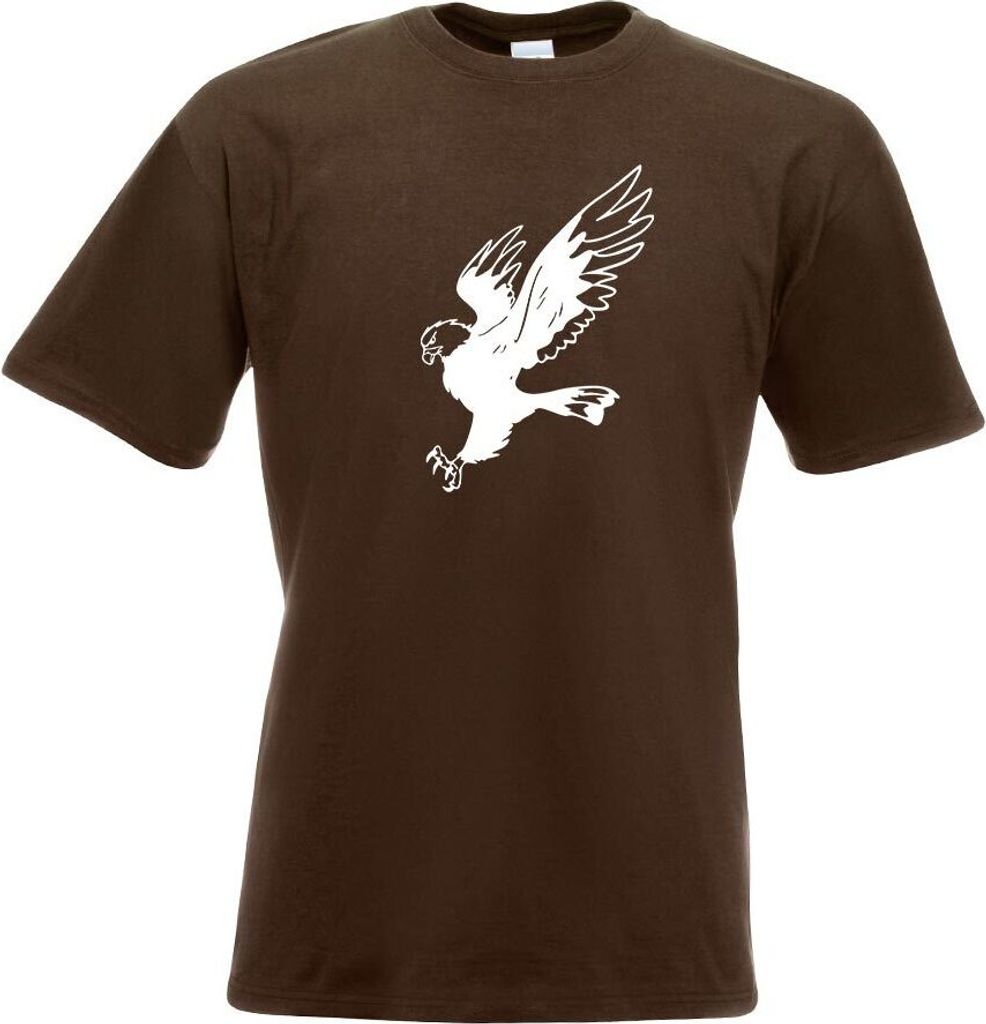 Kiwistar - T-Shirt - Chocolate - Adler - Eagle - Flug - Hawk Motiv Bedruckt Funshirt Design Print - mit Motiv Bedruckt - Funshirt Design - Sport - ...