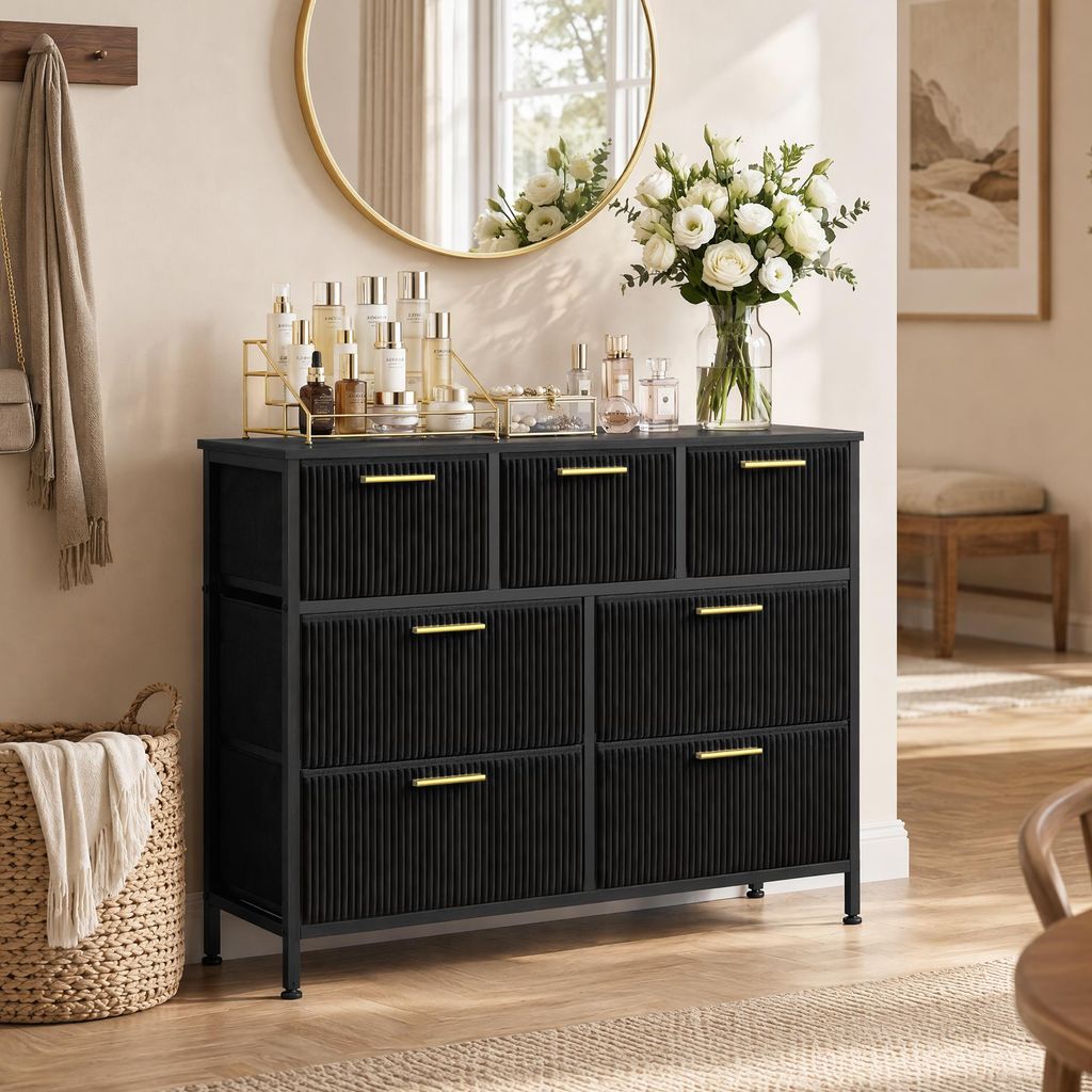 SONGMICS Kommode mit 7 Schubladen, Wohnzimmerschrank im Produktbild 