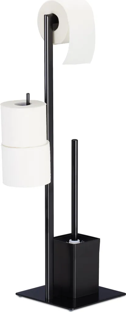 Garniture de WC Noire sans Perçage : Valet de Toilette Stable et Hygiénique