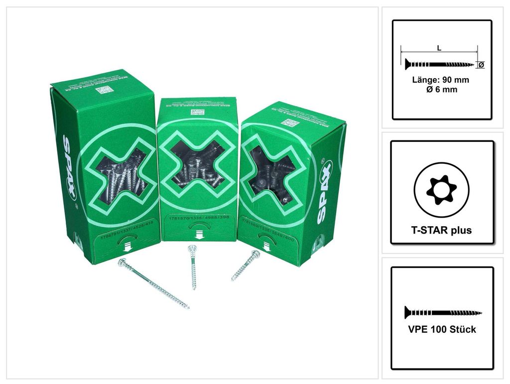 SPAX nastavovacia skrutka 6,0x90 mm 100 ks ( 161010600903 ) Obrázok produktu 
