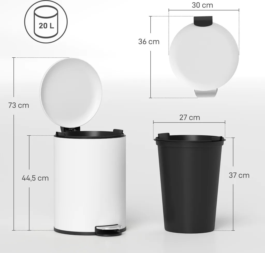 Poubelle de cuisine 20L idéale pour petits espaces et usage quotidien