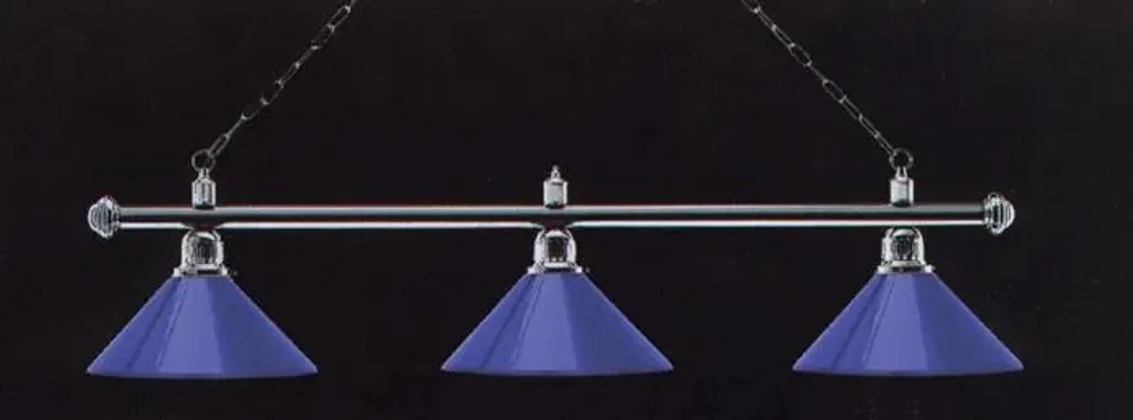Lampe de billard Winsport London chrome bleue anti-reflet et ombres
