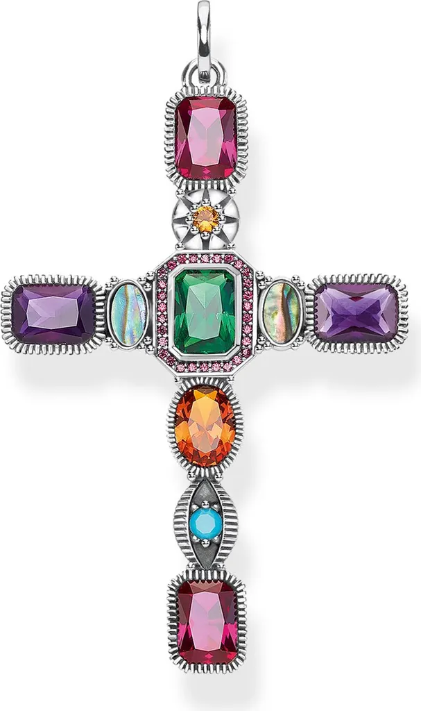 Thomas Sabo PE859-294-7 Pendentif Croix en Argent 925 Noirci pour Femme