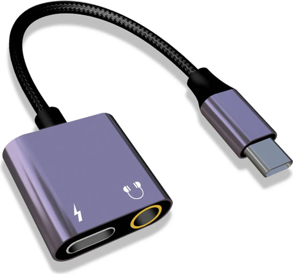 Convertitore Audio USB Tipo C a AUX 3.5mm Grigio: Soluzione Professionale 2 in 1