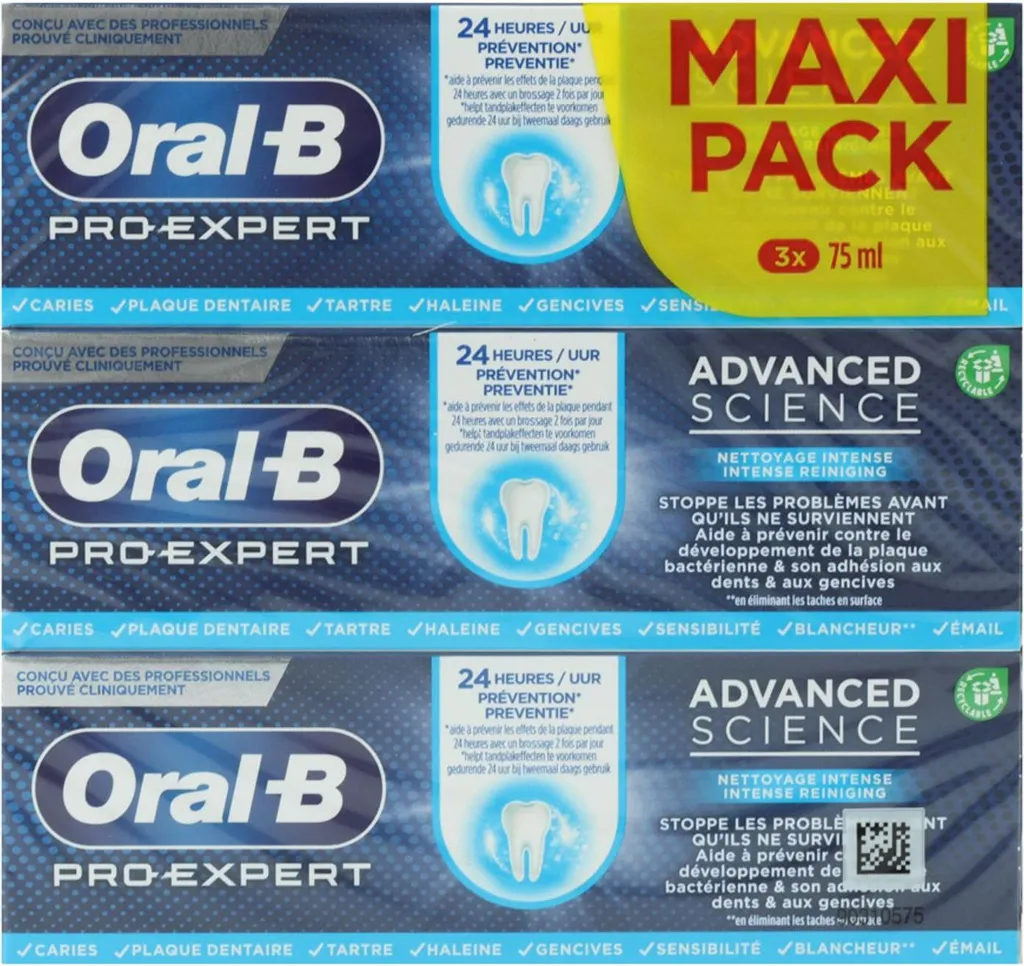Lot de 24 Tubes Dentifrice Oral-B 75ml - Nettoyage Intense 1.8L