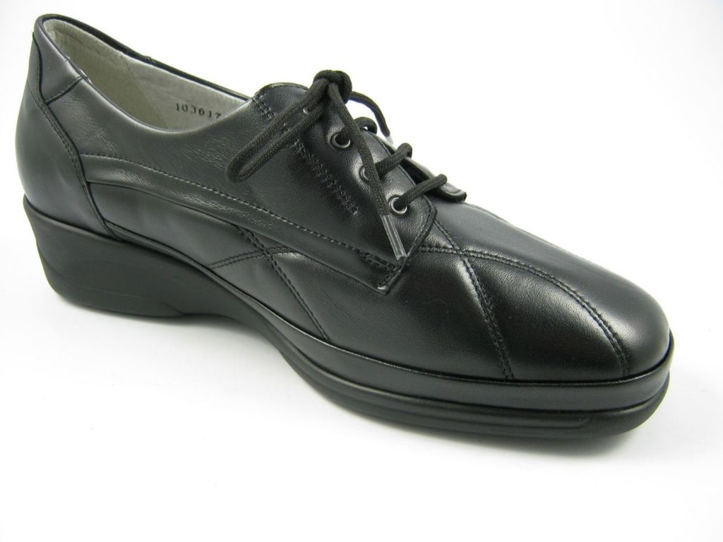 WALDLÄUFER Damen Schnürschuhe bequem schwarz Gr. 5,5