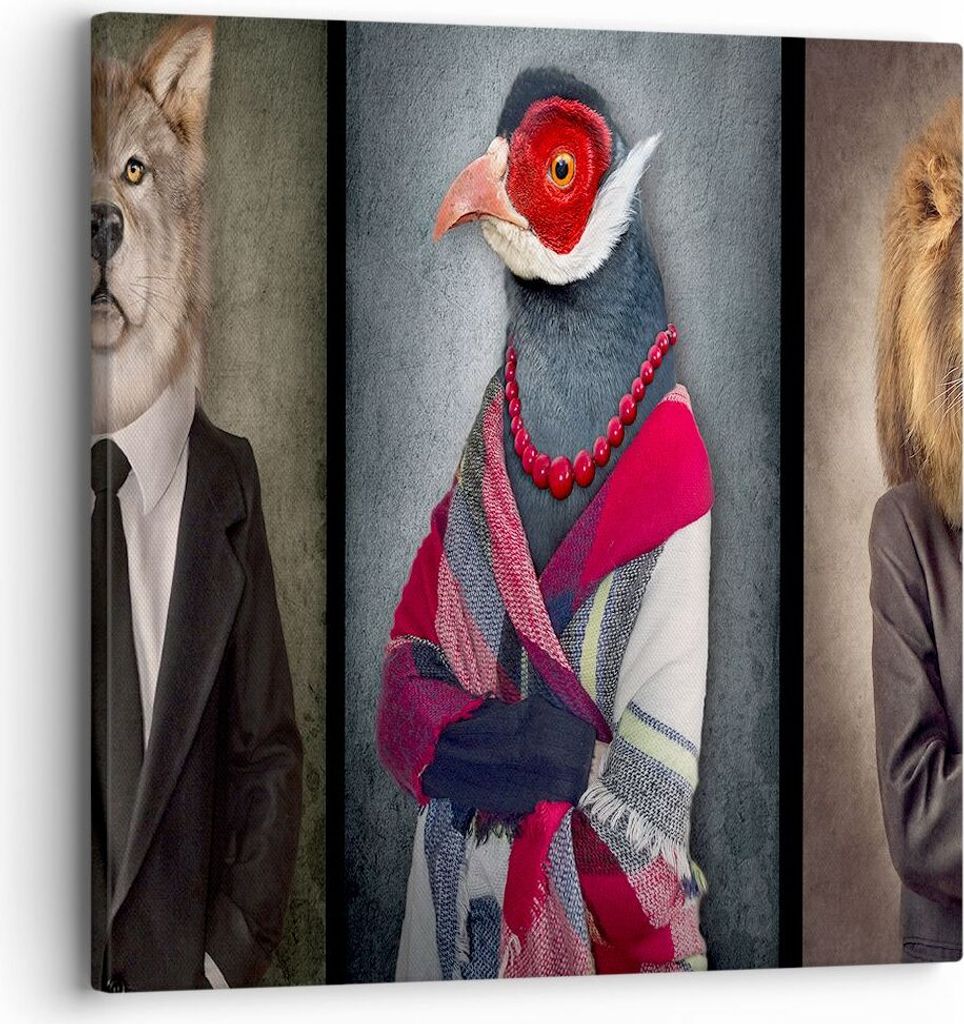 Bild auf Leinwand - Leinwandbild - Tier Abstraktion - 30x30cm - Wand Bild - Wanddeko - Wandbilder - Leinwanddruck - Bilder - Kunstdruck - Wanddekor...