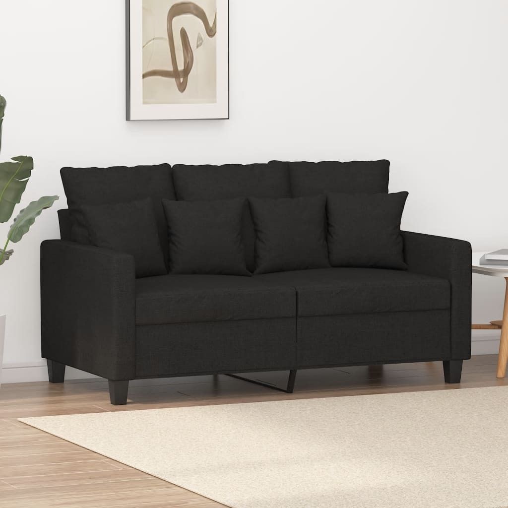 ZMH 2-Sitzer-Sofa Schwarz 120 cm Stoff