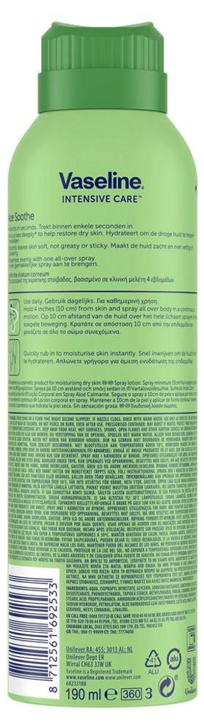 Vaseline Intensive Care Spray Moisture Aloe vera 190ml