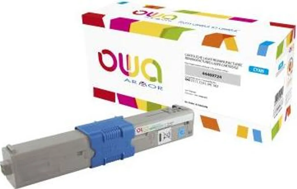 Toner Rigenerato OWA Armor Cyan 44469724 per OKI C511 C531 MC562