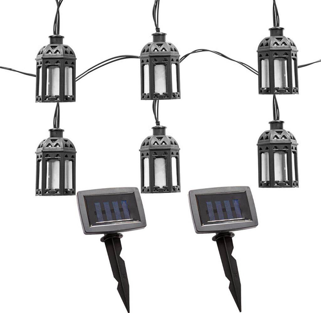 LED Solar Lichterkette, 20x Laterne, orientalisch, L 200 cm
