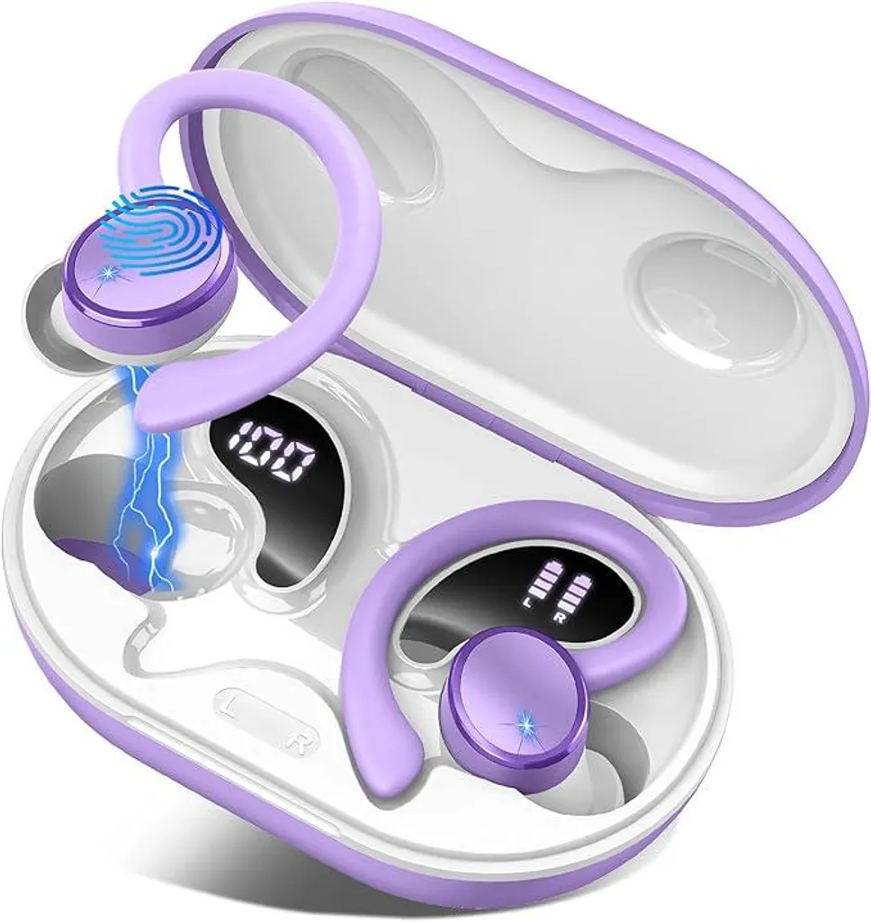 In Ear Kopfhörer, Bluetooth 5.4 Kopfhörer, Bluetooth Sport Kopfhörer mit 3D Bass Hifi Stereo, 50 Stunden Wireless Kopfhörer, Hi-Fi-Stereo-Sound