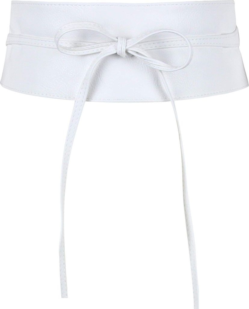 Damen Taillengürtel, breiter Wickelgürtel Obi Gürtel zum Schnüren Hüftgürtel Bindegürtel, Weiß