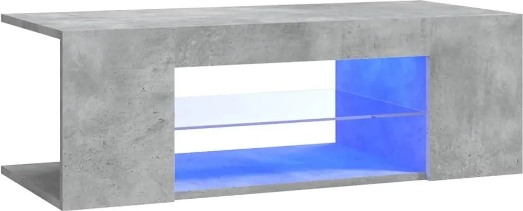Porta TV Moderno Grigio Cemento 90cm - Luci LED per Home Cinema