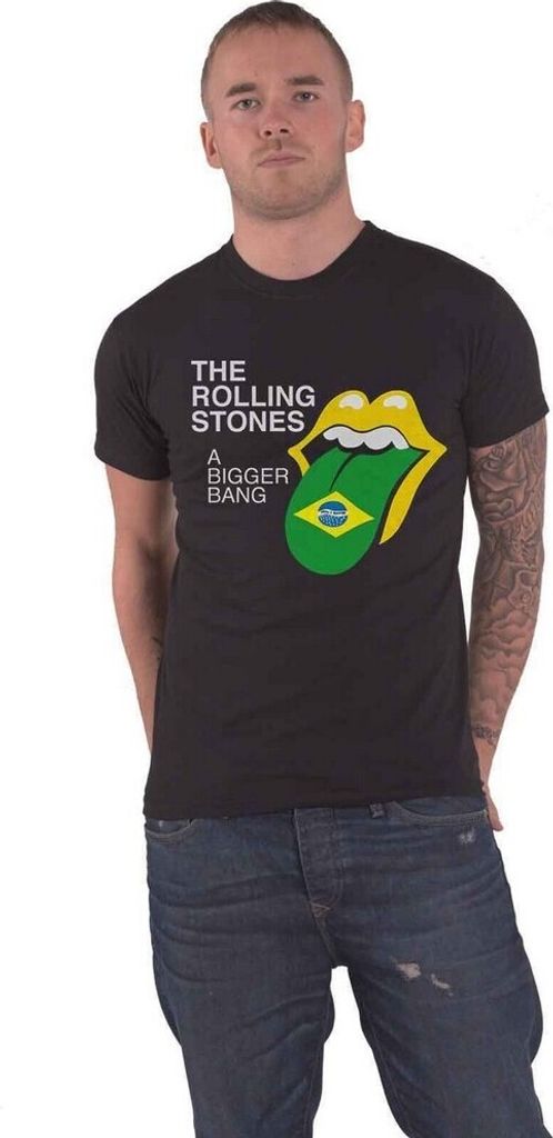The Rolling Stones - "Bigger Bang - Brazil ́80" T-Shirt für Herren/Damen Uni RO4423 (S) (Schwarz)