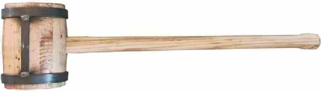 Gros maillet de frappe en bois naturel 6kg TRIUSO pour la maçonnerie