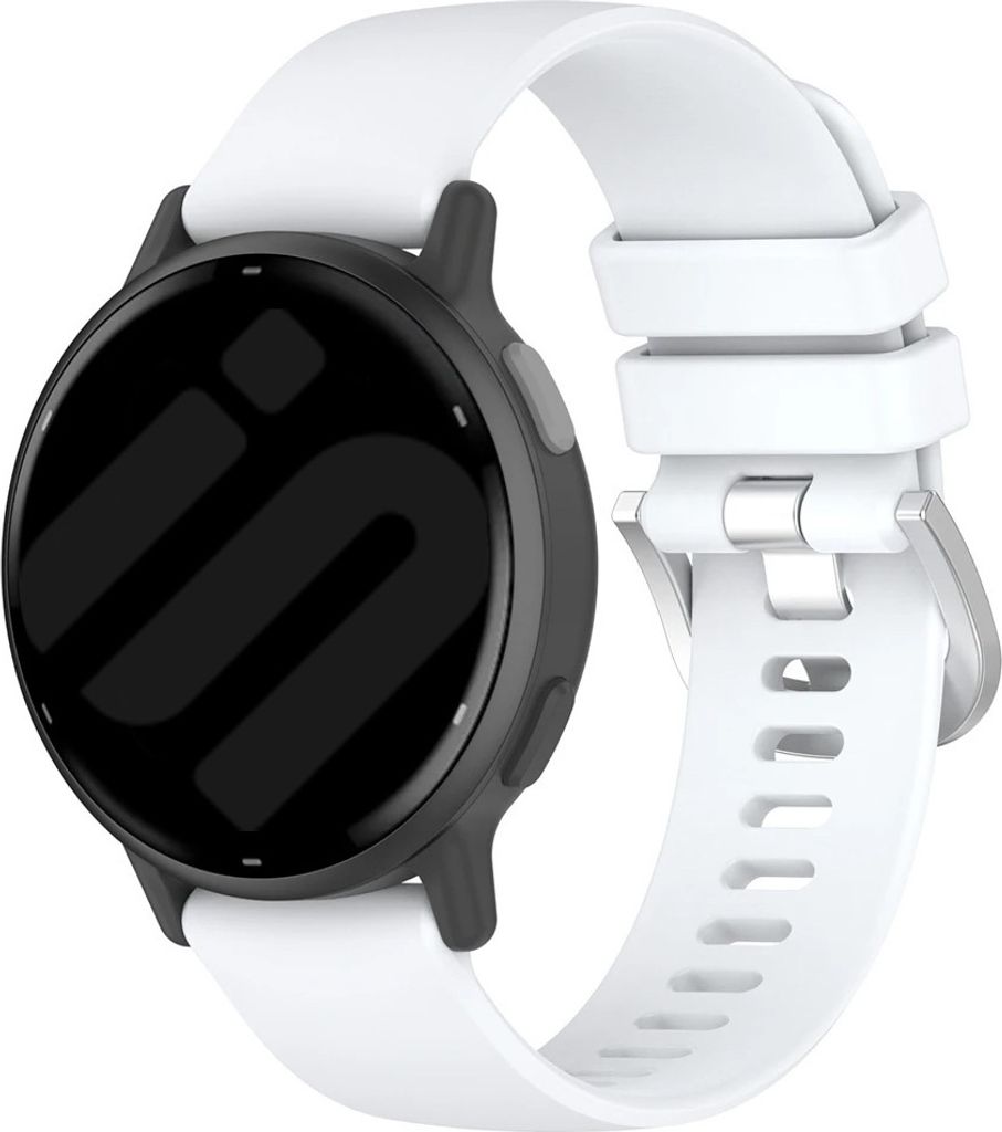 Strap-it Smartwatch Silikon Classic Armband – passend für Garmin Vivoactive 4 (45mm) / Venu 2 / Venu 3 / Forerunner 255 / Forerunner 265 – weiß