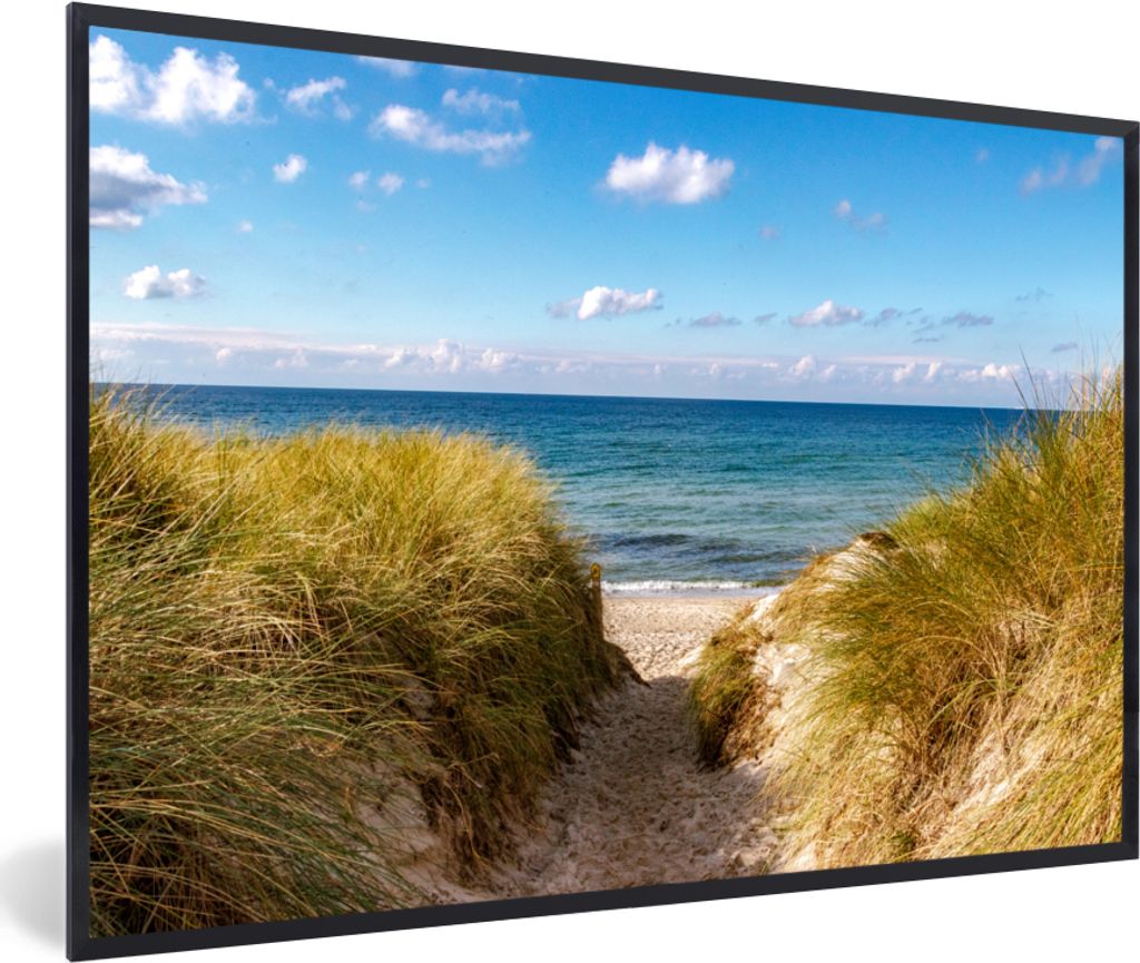 MuchoWow MuchoWow Gerahmtes Poster Strand - Wolken - Deutschland 60x40 cm - Poster mit zchwarzem Bilderrahmen - Printing - Wanddeko Schlafzimmer