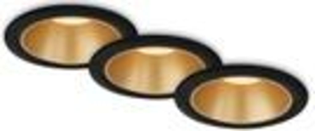 LED Einbauleuchten Bad 3er-Set Innenreflektor gold 4,9W Produktbild 