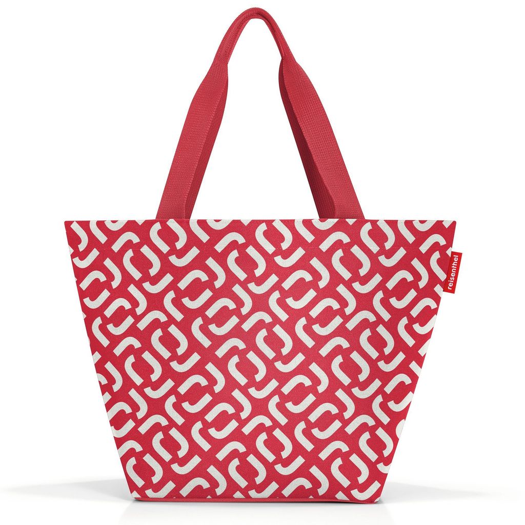 Reisenthel Shopper M, Stoffbeutel, Rot, Weiß, Polyester, Produktbild 