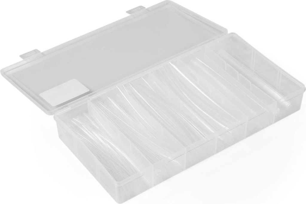 Schrumpfschlauch transparent Sortiment 100 teilig in Aufbewahrungsbox
