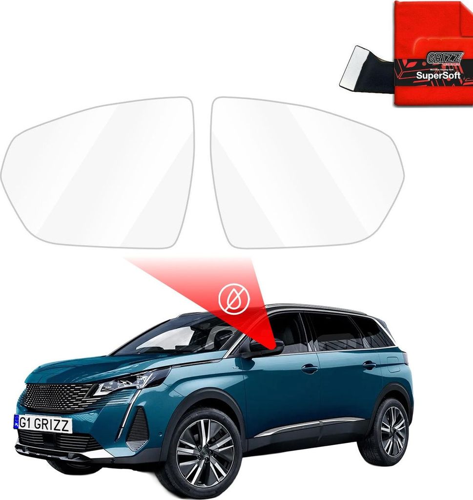 Regenschutzfolie Grizz Protector für Außenspiegel - Peugeot 5008 2 (2017-2024)
