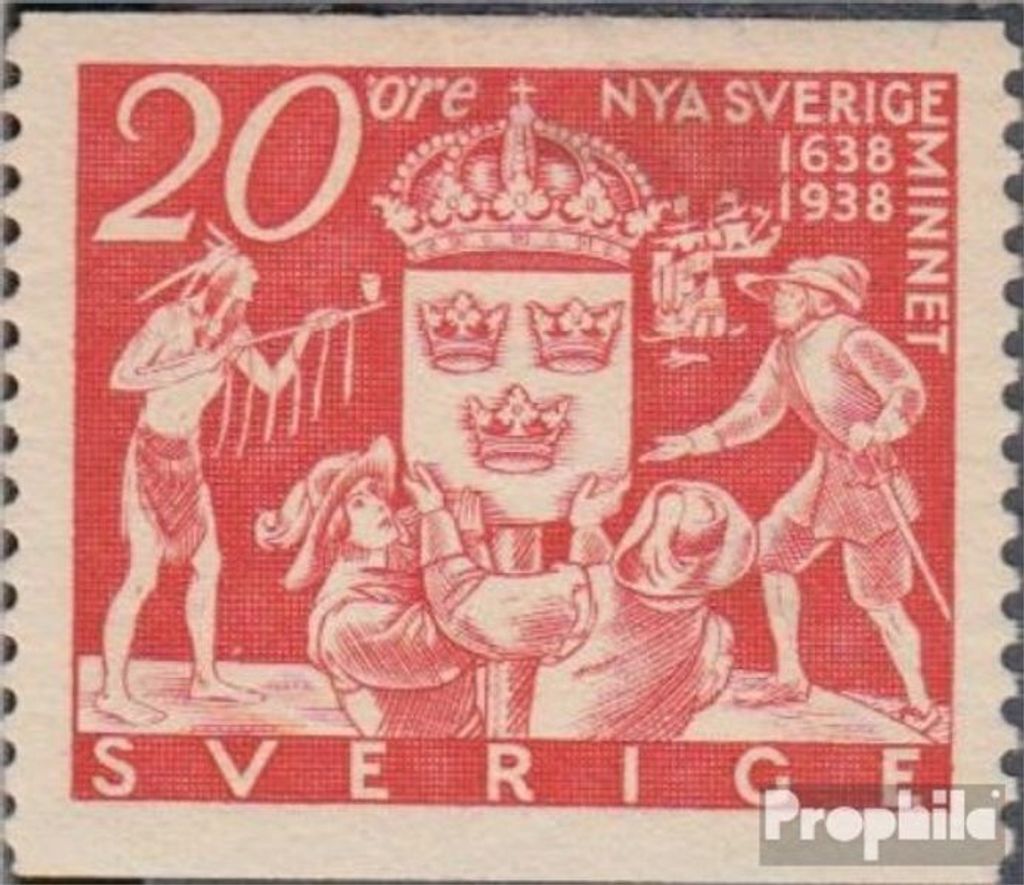 Briefmarken Schweden 1938 Mi 247A postfrisch Auswanderer