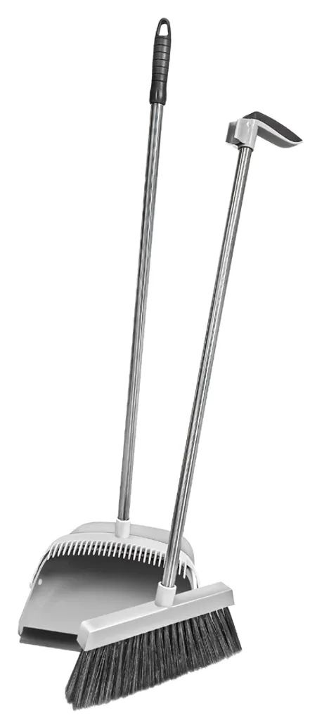 Set de balayage ergonomique avec pelle à long manche et balai brosse
