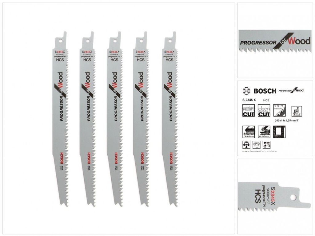 Bosch 2608654404 Bosch 5 Säbelsägeblätter S 234 XF/neu Obrázek produktu 