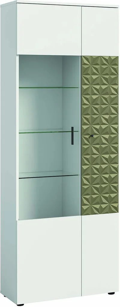 Buffet compact Prisma Citrine blanc 2 portes pour petit salon moderne