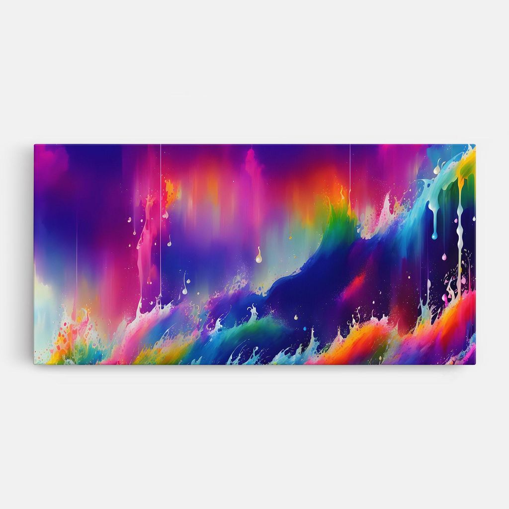 ARTHUB Leinwandbild 60x120 cm, Fairytale Landscape | Wohnzimmerdekoration, Hängende Bilder, Wanddekoration, Heimdekoration, Abstrakte, Lebendige...