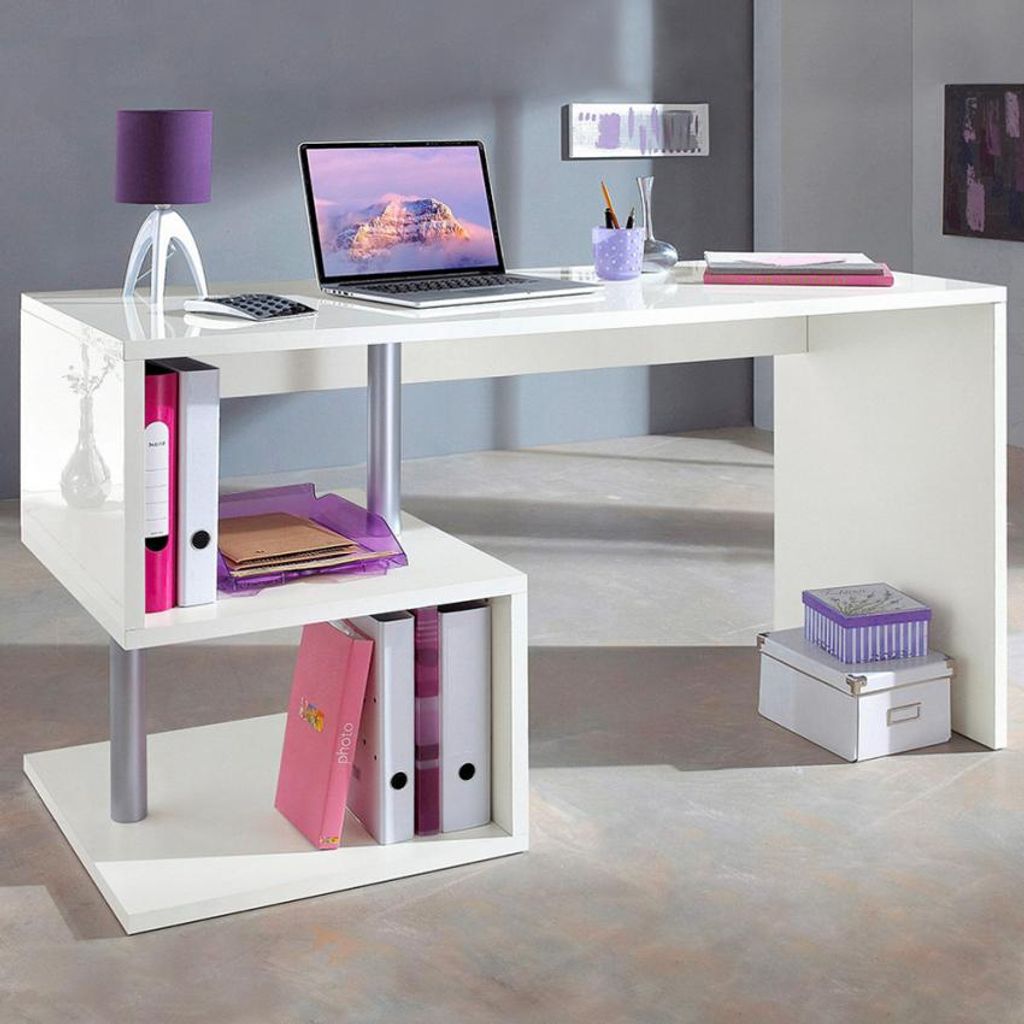 Moderne Schreibtisch Büro/Arbeitszimmer 140x60 Weiß Bolg
