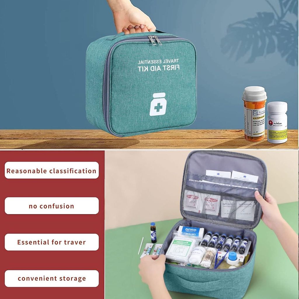 Medikamententasche 2 Stück - Reisetasche Erste-Hilfe-Tasche leer große Kapazität wasserdichte Notfalltasche - Für Zuhause, Büro, Reisen, Outdoor