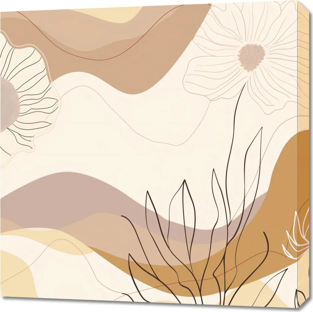 Offerta Quadro Moderno Fiori 70x70 - Virtuosità Floreale Tela Canvas