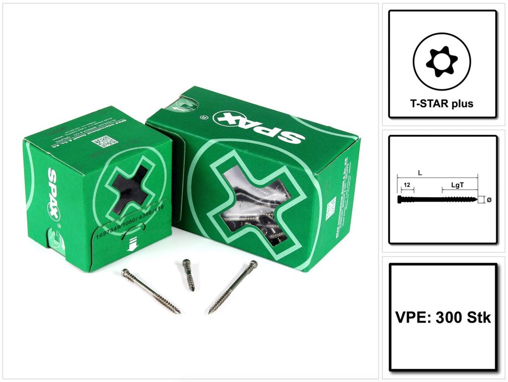 Spax Terrassenschrauben 5.0 x 60 mm TX 25 - 300 Stk.