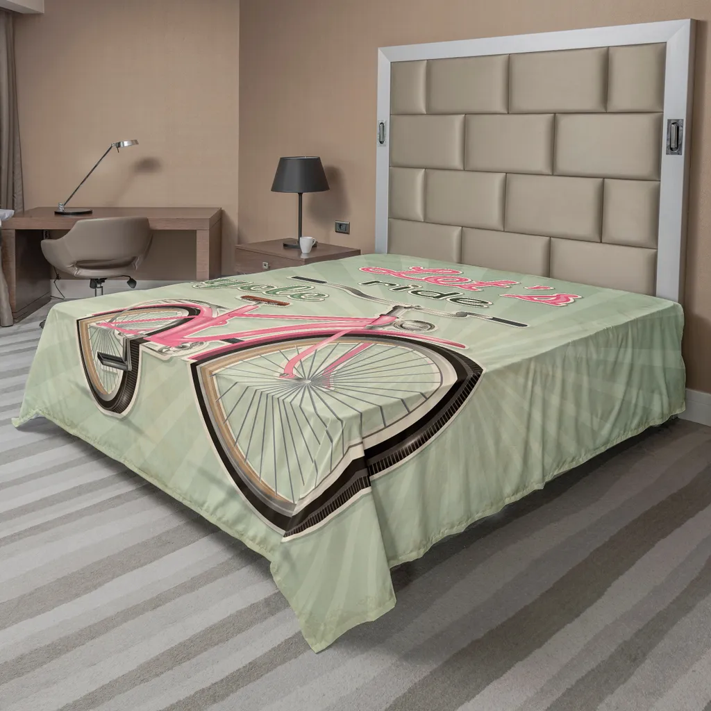 Lenzuolo ABAKUHAUS Bici Pop Art Verde Rosa 275x260 cm | Offerta Online