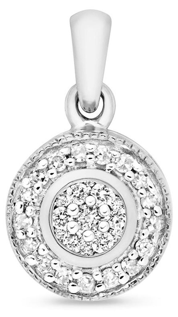 Eleganter 9 Karat (375) Weißgold Damen - Diamant Anhänger Produktbild 