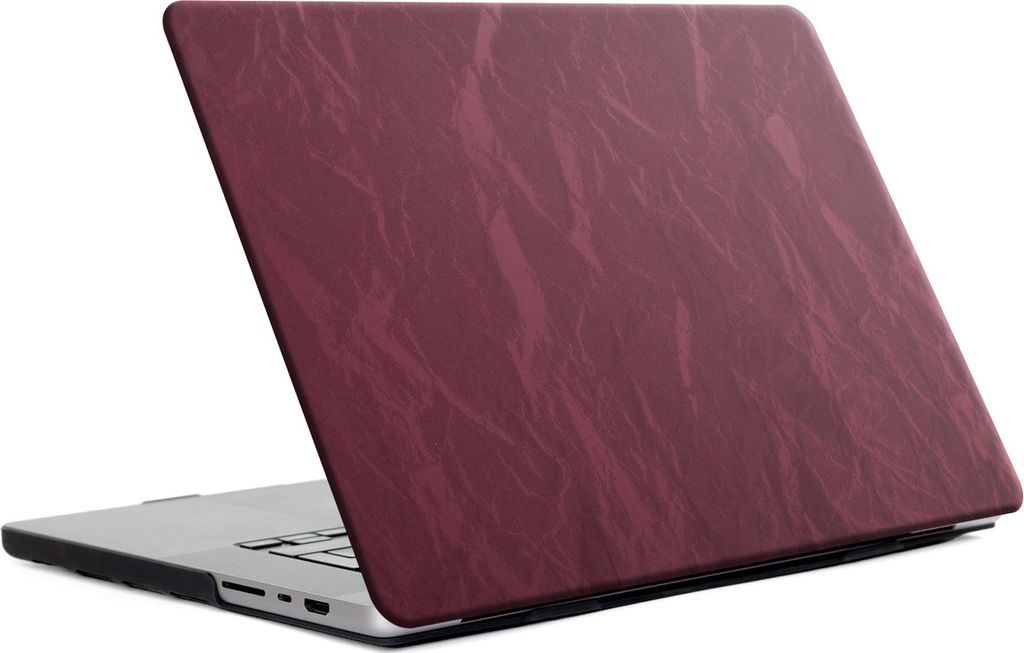 Selencia Cover mit Samtoberfläche für das MacBook Pro 16 Zoll (2021 / 2023 M3 chip / 2024 M4 chip) - Dunkelrot