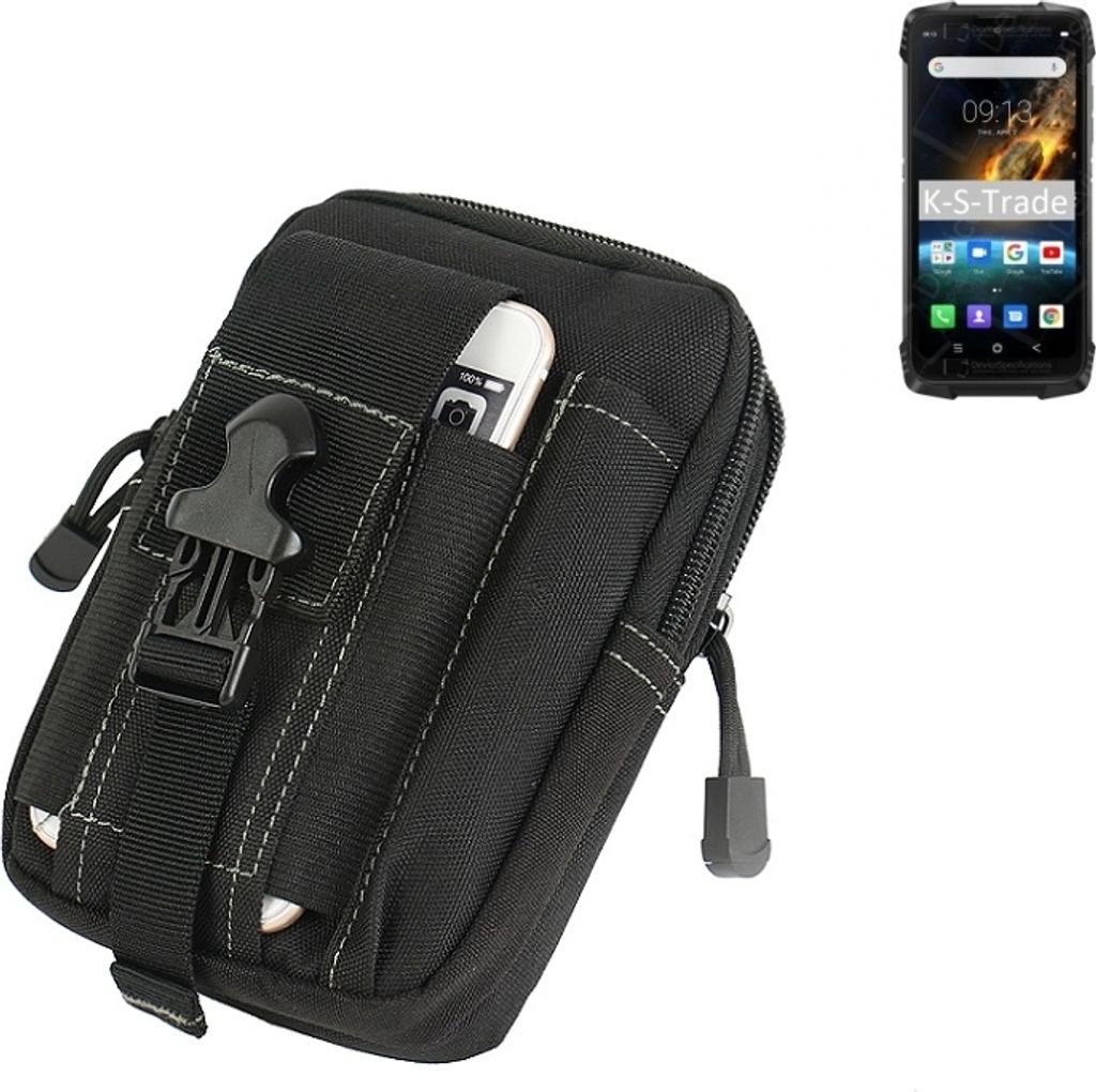 K-S-Trade Gürtel Tasche kompatibel mit Blackview BV6900 Gürteltasche Holster Schutz Hülle Handy Hülle Smartphone outdoor Handy-Hülle schwarz
