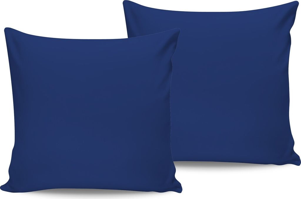 L'Essentiel Linge de Maison, De Dark Blue, Satin-Kissenbezug-Set (2-teilig) (DE), Dunkelblau, 100 % Baumwollsatin, 80 x 80 cm