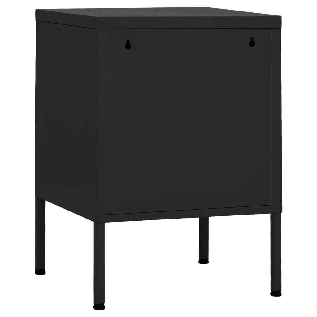 vidaXL Nachttische 2 Stk. Schwarz 35x35x51 cm Stahl Produktbild 