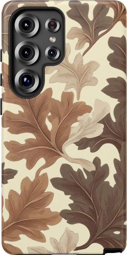 Eichenblattmuster in sanften Naturtönen – Hülle Kompatibel mit Samsung Galaxy S25 Ultra