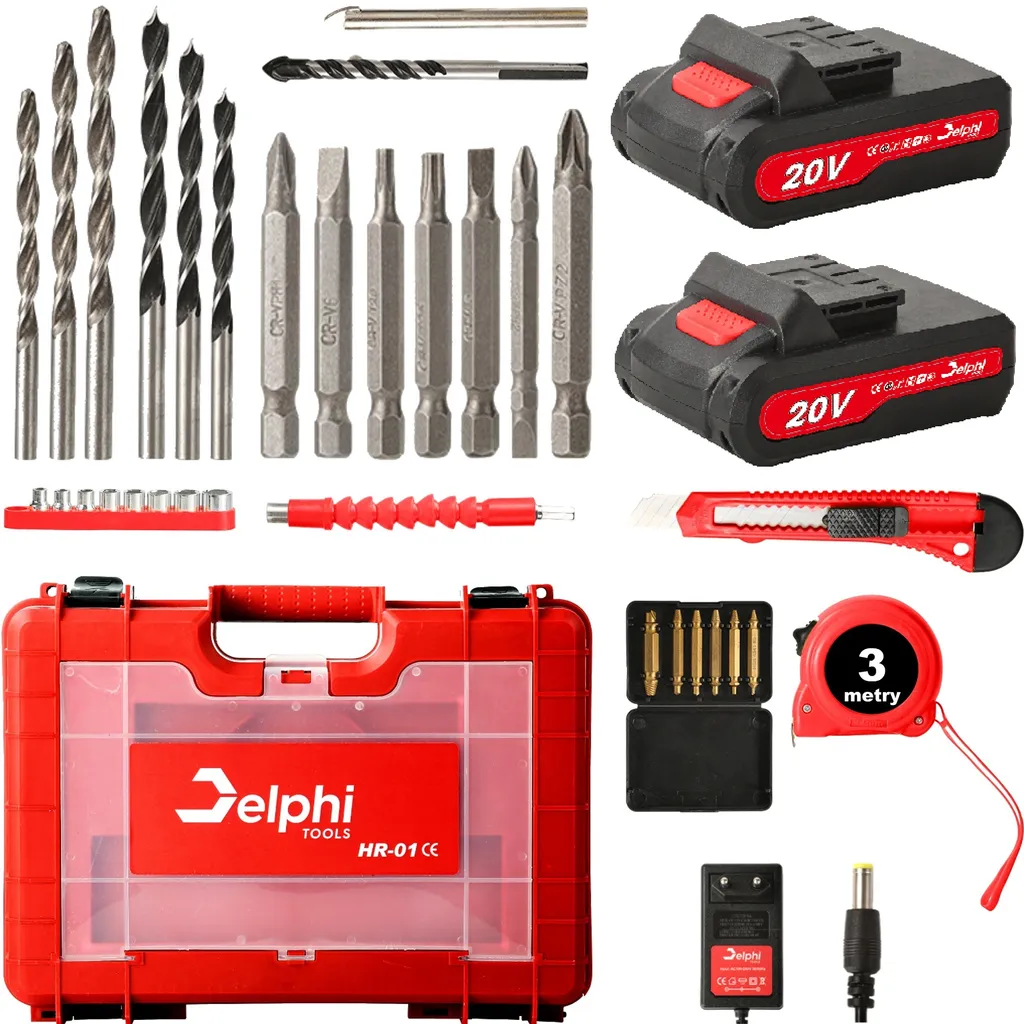 Perceuse-visseuse sans Fil 20V DELPHI avec Coffret Complet et Accessoires