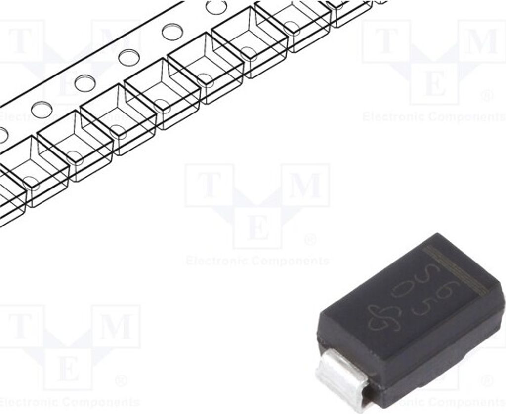 10x Diode: Gleichrichterdiode Schottky 1A SMD 60V DO214AC SS16-E3/61T Schottkydiod