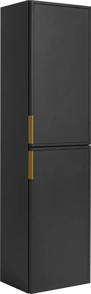 Lave-Marie gris foncé avec poignée dorée - Colonne de rangement 136 cm
