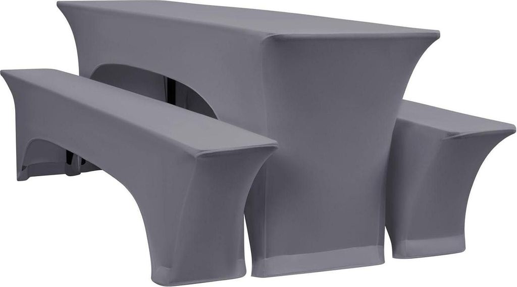 Elastische Biertischhussen Hellgrau 3er-Set 220x50x70cm Produktbild 