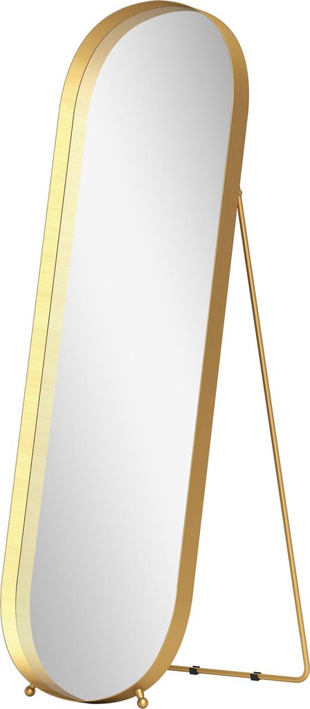 Ganzkörperspiegel mit Metallrahmen, 160 x 50 cm, goldfarbener Rahmen, für Wohnzimmer, Schlafzimmer